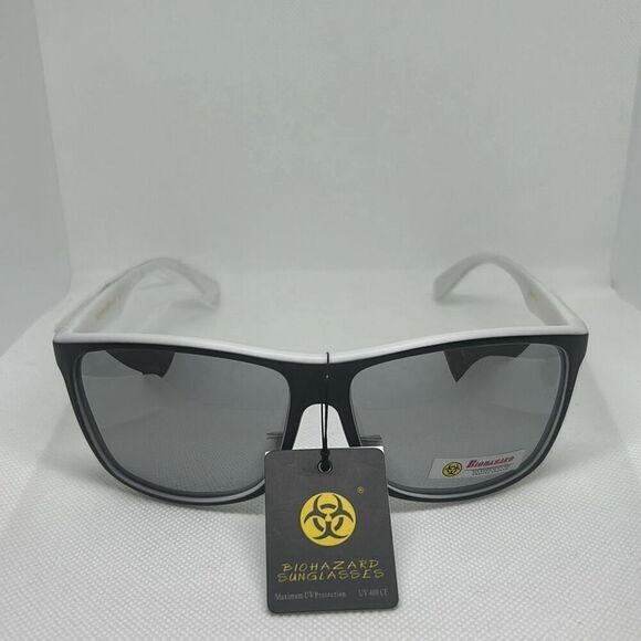 Biohazard Mens Mirrored Sunglasses - Picture 3 of 3